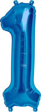 Folienzahl "1" blau 86cm