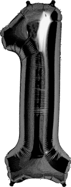 Folienzahl "1" schwarz 86cm