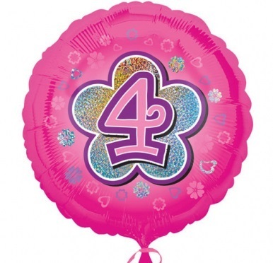 Folienballon 4 rosa Blume