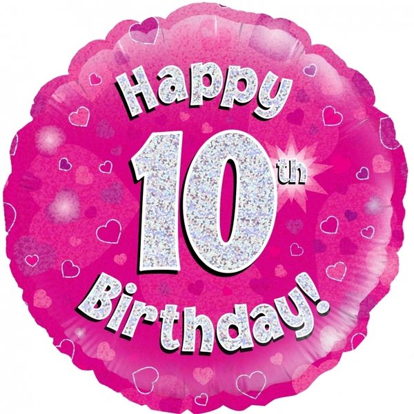 Folieballon 10. Geburtstag pink
