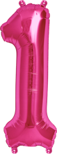 Folienzahl "1" pink 40cm