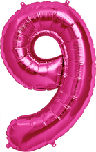 Folienzahl "9" pink 40cm