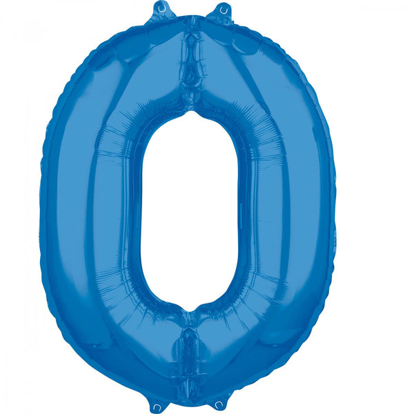 Folienzahl "0" blau 66cm