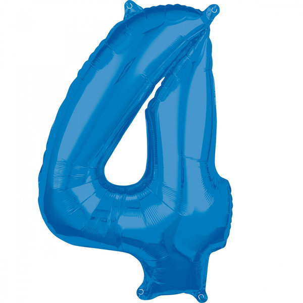 Folienzahl "4" blau 66cm