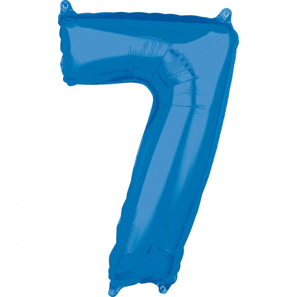 Folienzahl "7" blau 66cm